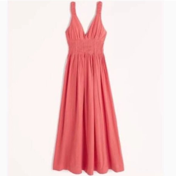 Abercrombie & Fitch Knotted Strap Seersucker Maxi Dress (BNWT) - Picture 1 of 4
